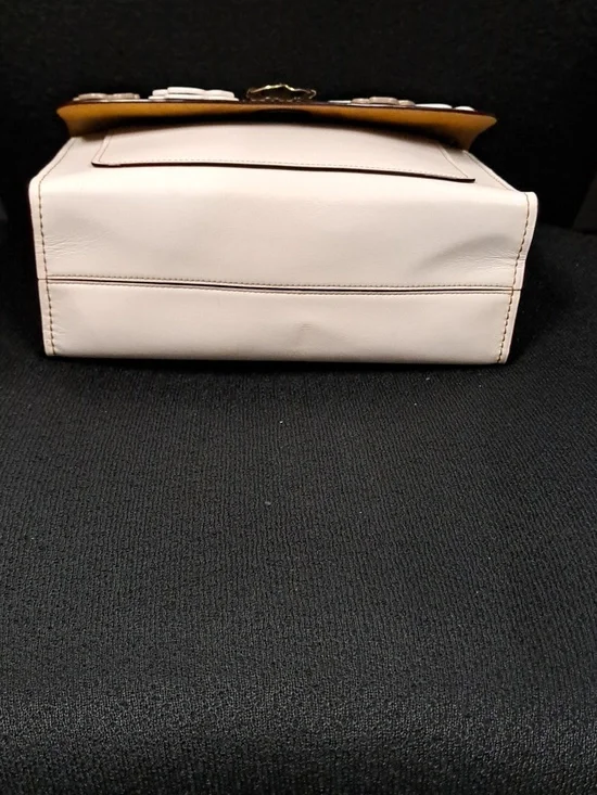 Coach Parker Shoulder Bag with Tea Rose Applique in the chalk and brass Color - Picture 11 of 16